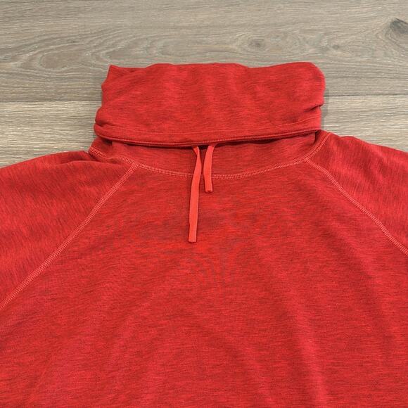 NIKE Heathered Red‎ Rolled Cowl Neck Long Sleeve Pullover Sweatshirt Top Size S - Picture 3 of 13